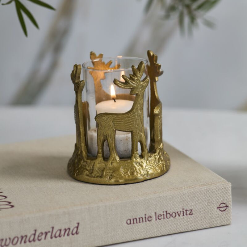 Deer Dance Votive, 6 X 7.75 in.