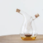 Hand-Blown Glass Oil & Vinegar Cruet w/ Cork Stoppers, 12 oz./3 oz. 2