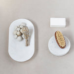 Oval Marble Tray, White 2
