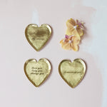 Hammered Brass Heart Shaped Dish with Saying, Assorted, 3.5 in. 2