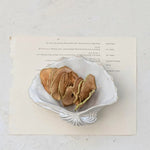 Shell Shaped Dish, Reactive Crackle Glaze, White 2