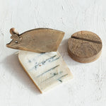 Mouse Shaped Cheese Knife with Mango Wood Stand, 4 X 2 in. 2