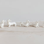 Stoneware Dog, White, Assorted 2