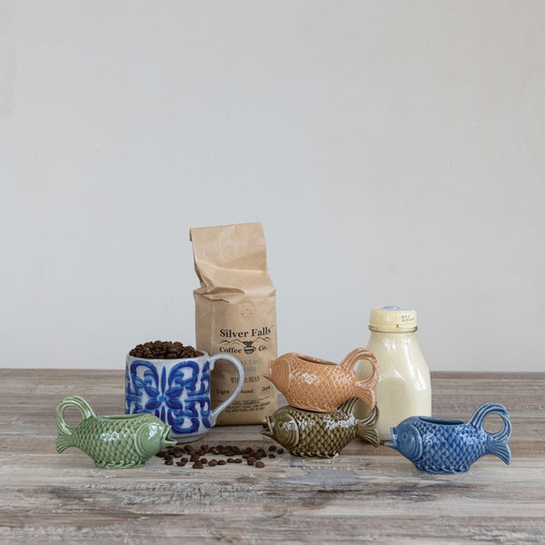 Fish Shaped Creamer, Brown, 2 oz