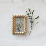 Diamond Pattern Mango Wood Photo Frame with Gold Foil, 4 X 6 in. 2