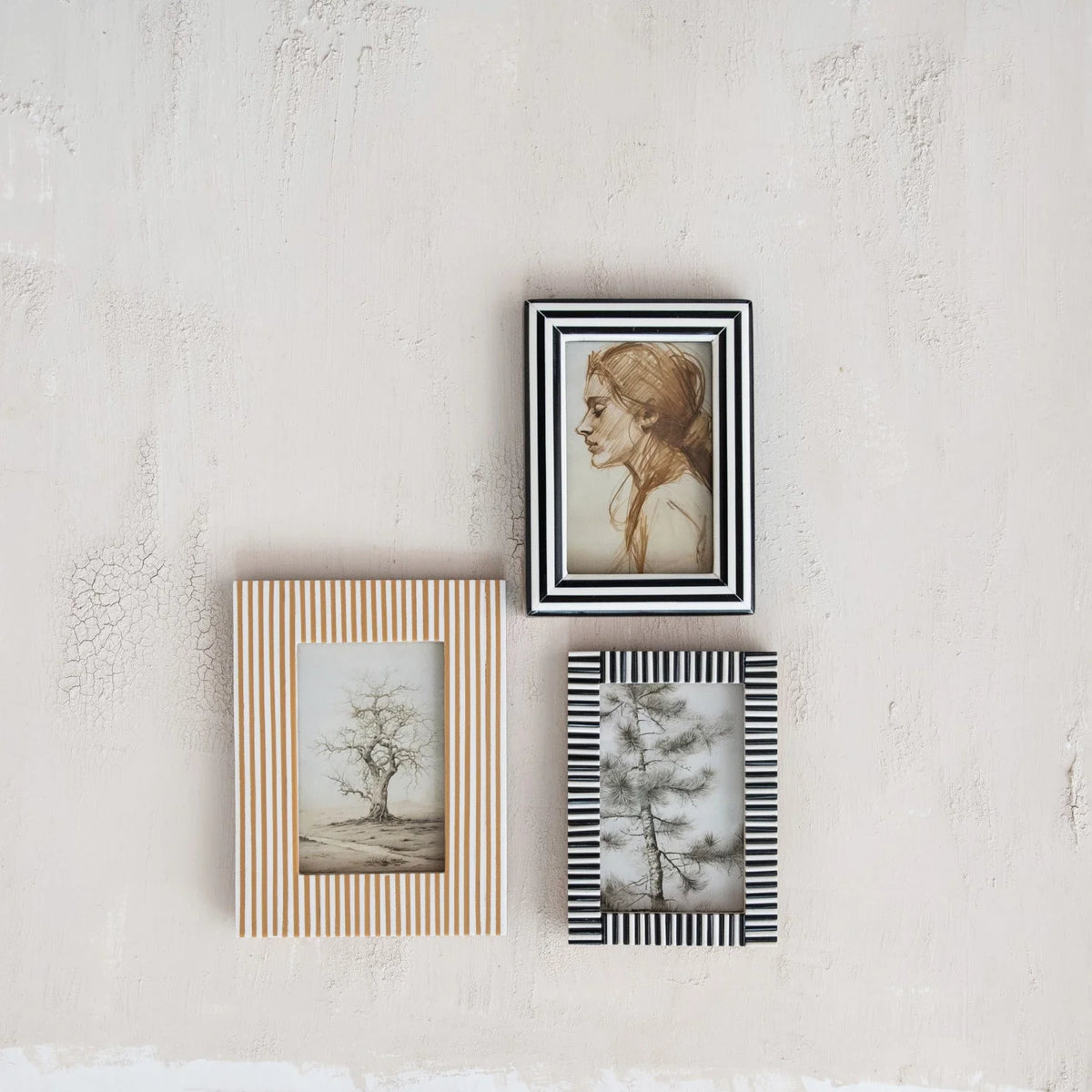 Resin Striped Photo Frame, Caramel, 4 X 6 in.