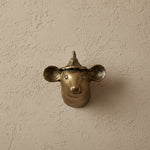 Brass Wall Mount, Mouse Head with Hat, 5.75 X 4.75 X 5.75 in. 2