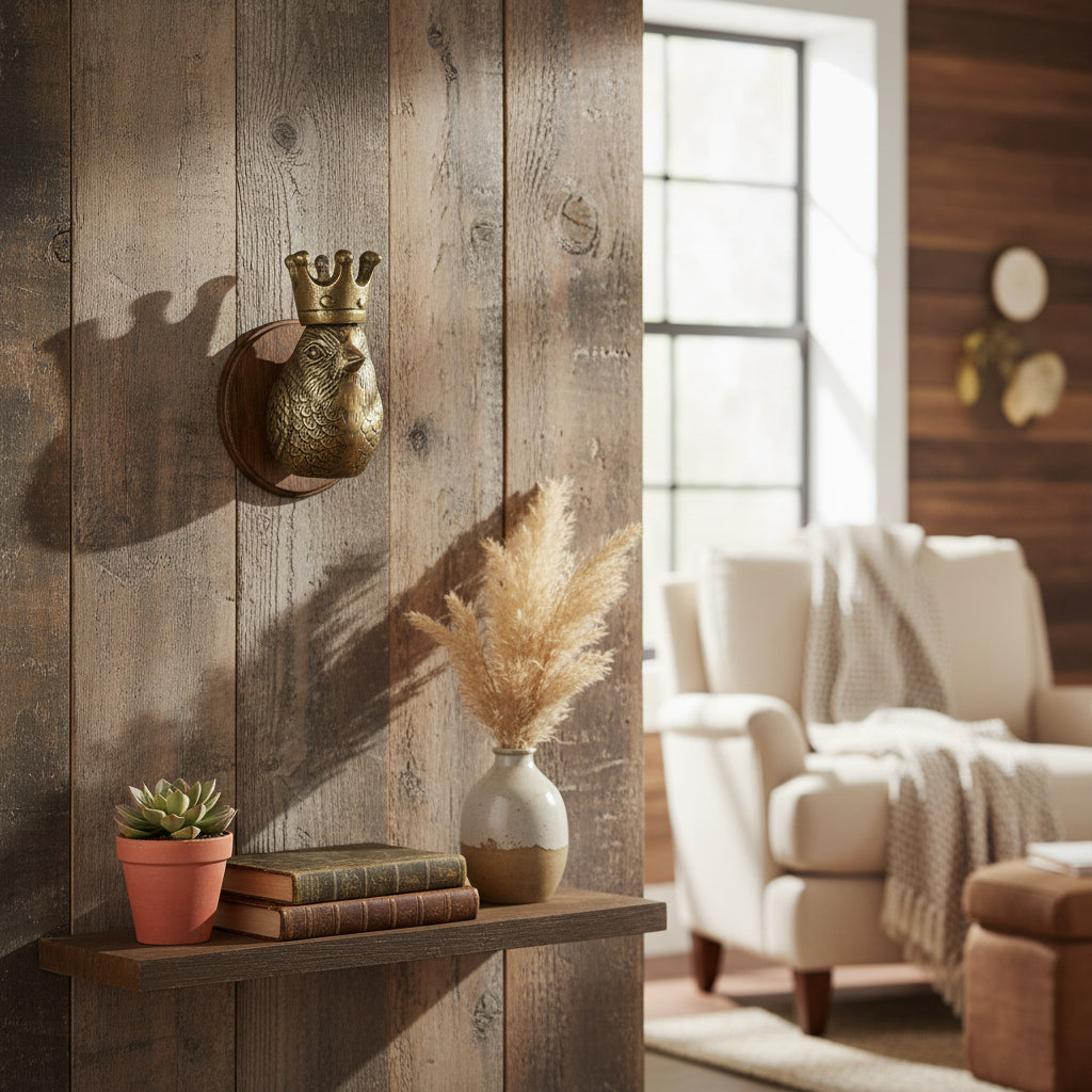 Brass Wall Mount, Bird Head with Crown, 3.25 X 4 X 6 in.