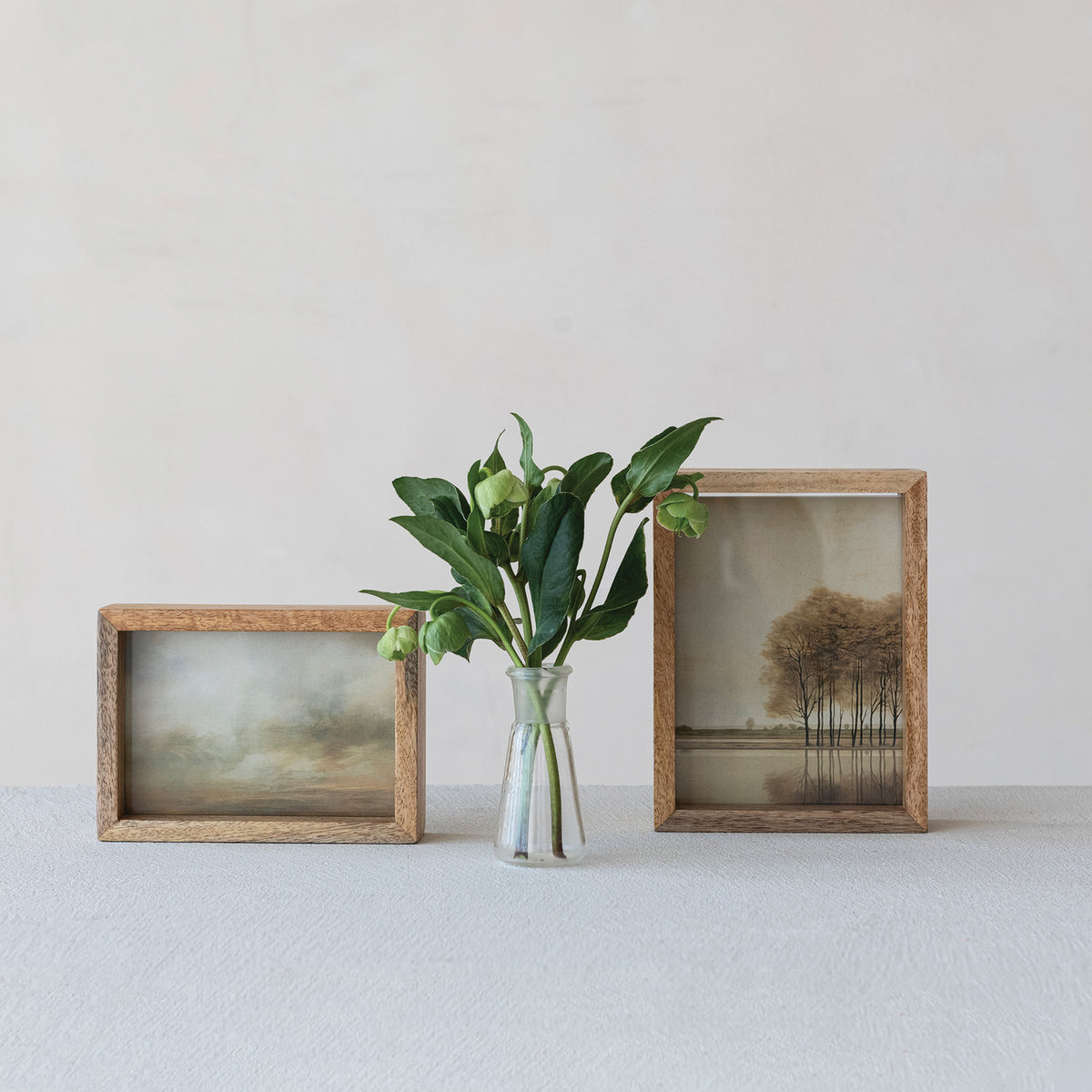 Two-Sided Mango Wood Floating Photo Frame, Natural, 5 X 7 in.