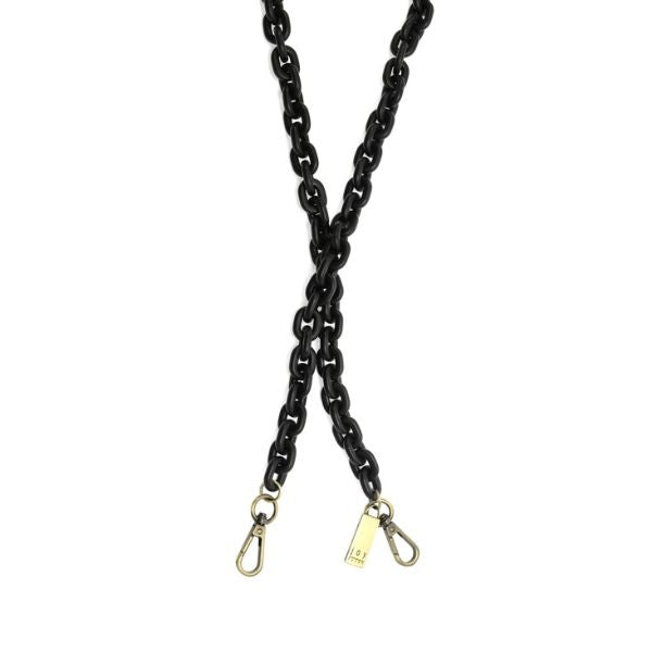 Cable Chain Strap, Matte Black with gold-tone clasps, stylish and versatile accessory from Knotty and Board, perfect for adding unique decor and gift appeal.