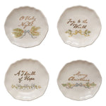 Scalloped Appetizer Plate with Holiday Saying, Assorted, 4 in. 1