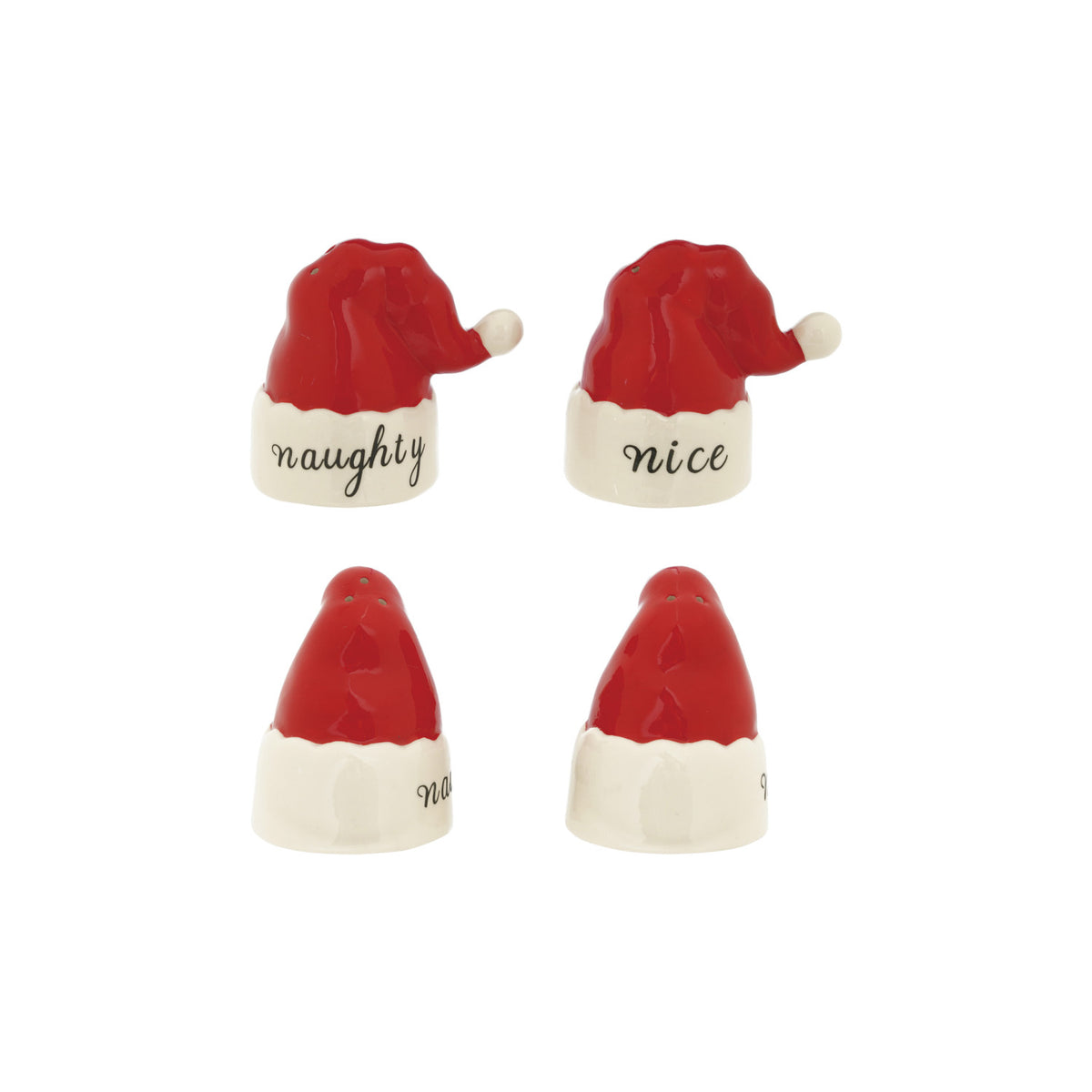 Santa Hat Shaped Salt & Pepper Shakers, Set of 2