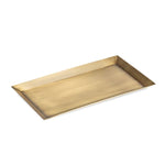 Antique Brass Tray, Rectangle, 8.25 X 4.75 in. with brushed brass finish, ideal for stylish decor, kitchen use, or gifting, offered by Knotty and Board – Every Room Needs A Little Knotty and Board. 1