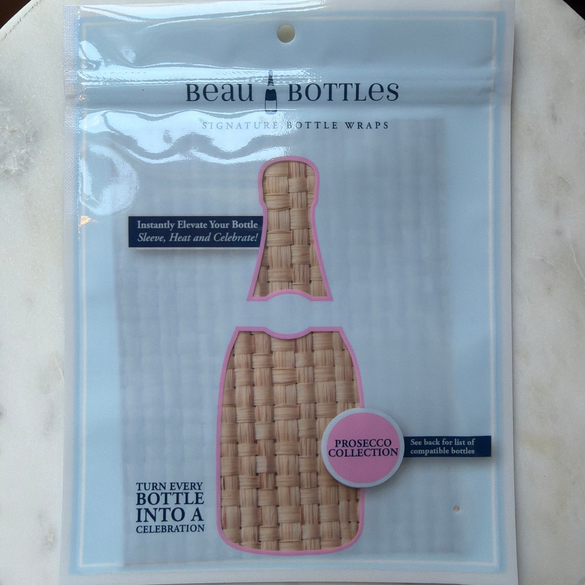 Beau Bottles Prosecco Collection, Honey Rattan Weave