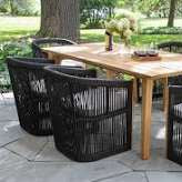 Teak & Black Rope Dining Chair