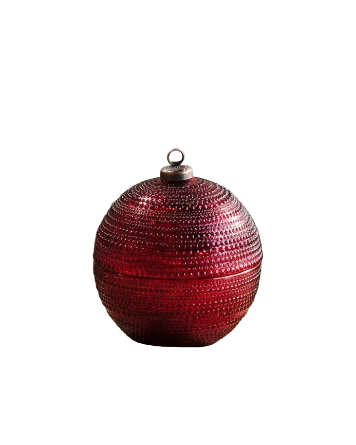 Dot Ornament Jar, Red, 4.3 in.
