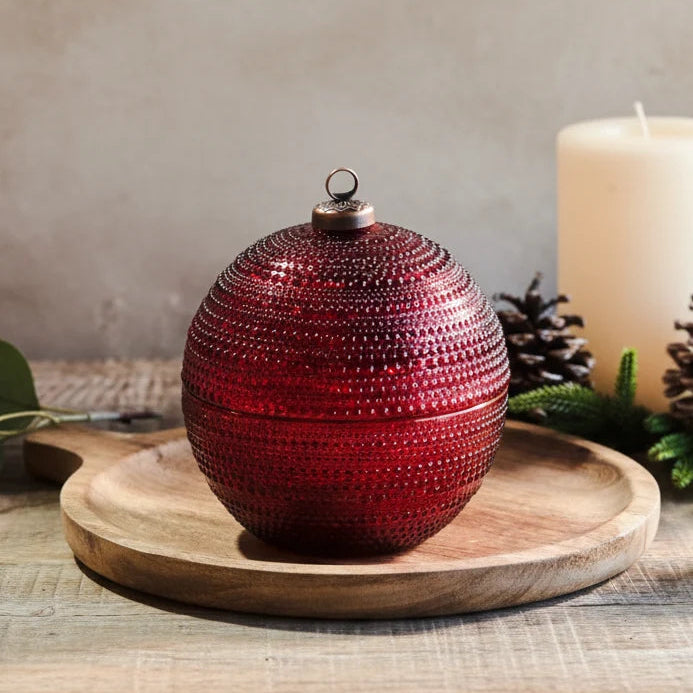 Dot Ornament Jar, Red, 4.3 in.