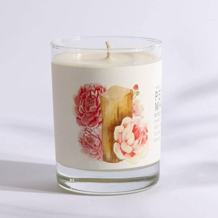 Just Bee Peony & Mahogany Candle, 13 oz