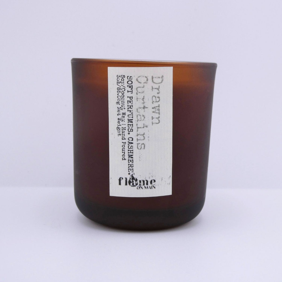 Flame on Main Places We Know 3.5oz Candle, Drawn Curtains. Made in Lake Norman