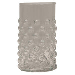 Clear textured glass with raised hobnail pattern, ideal for kitchen and dining use, Hobnail Drinking Glass, 12 oz. from Knotty and Board, perfect for gifts and decor. 1