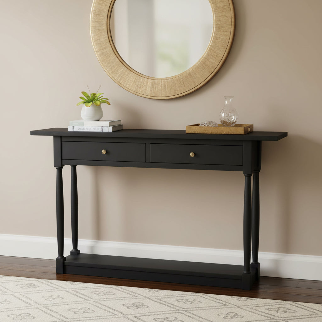 Antoinette Hall Table, Batavia Black, 60 X 12 X 35