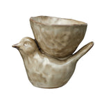 Stone Bird Bowl, Cream, 5 in., a charming cream-colored ceramic bird-shaped bowl perfect for kitchen decor or unique gifts, brought to you by Knotty and Board. 1