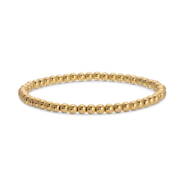 Stretch Bead Bracelet, 4mm, Gold