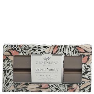 Greenleaf Scented Wax Bar, Urban Vanille in decorative packaging with botanical design, perfect for adding fragrance to home decor and gifts from Knotty and Board.