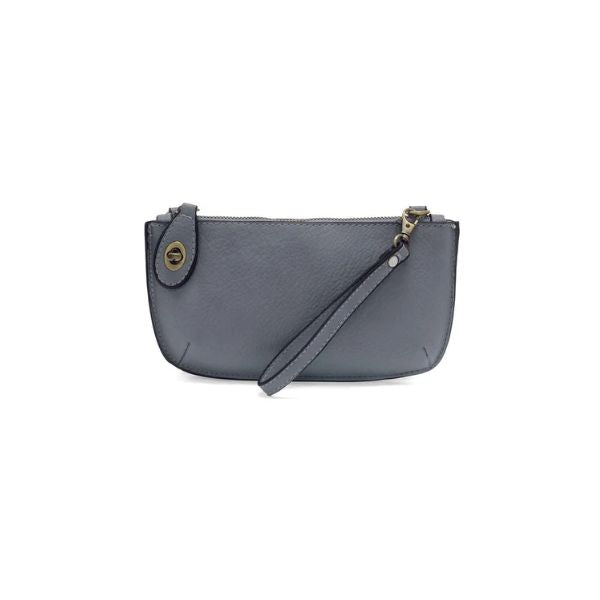 Mini Crossbody Wristlet Clutch, Blue Grey