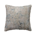 Printed Pillow with Design & Fringe, Velvet, Multicolor, 24 in. featuring a soft velvet texture with subtle multicolor patterns and fringed edges, perfect for stylish home decor. 1