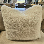 Fluffy, plush Designer Pillow Line Pixie Natural in soft cream tone, adding cozy texture and warmth to home decor, perfect for stylish living spaces at Knotty and Board. 1
