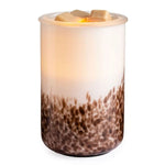 Illumination Fragrance Warmer Deluxe, Tiger Shell, 6.5 in. glowing ceramic warmer with brown speckled pattern, perfect for home decor, gifts, and entertaining by Knotty and Board. 1