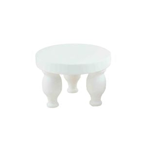 White Riser, Large wooden stand with rounded legs, perfect for elevating decor or candles in kitchen, dining, or entertaining spaces, adding charm to every room.