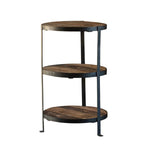 Three-Tiered Iron and Rustic Wood Stand, 12 x 12 x 20 in. 1