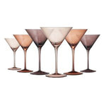 Khen Venus Martini Glass Set, 8oz., Set of 6, Brown featuring elegantly tinted glassware ideal for stylish entertaining and kitchen decor, perfect for gifts from Knotty and Board. 1