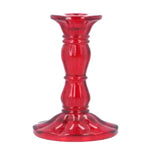 Glass Taper Holder, Red, 4 in. 1