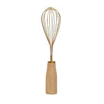 Stainless Steel Whisk with Wood Handle featuring a smooth wooden grip and polished steel wires, perfect for kitchen use, gifts, and stylish entertaining from Knotty and Board. 1