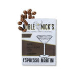 Noble Mick's Single Serve Craft Cocktail, Espresso Martini packaging with coffee beans, showcasing a rich, indulgent, and creamy cocktail perfect for kitchen, dining, and entertaining gifts. 1