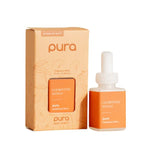 Pura Refill, Clementine Mango fragrance refill bottle and packaging in orange with subtle fruit illustrations, perfect for home decor and gifting from Knotty and Board. 1