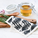 Swedish Dishcloth, Fern, Black 2