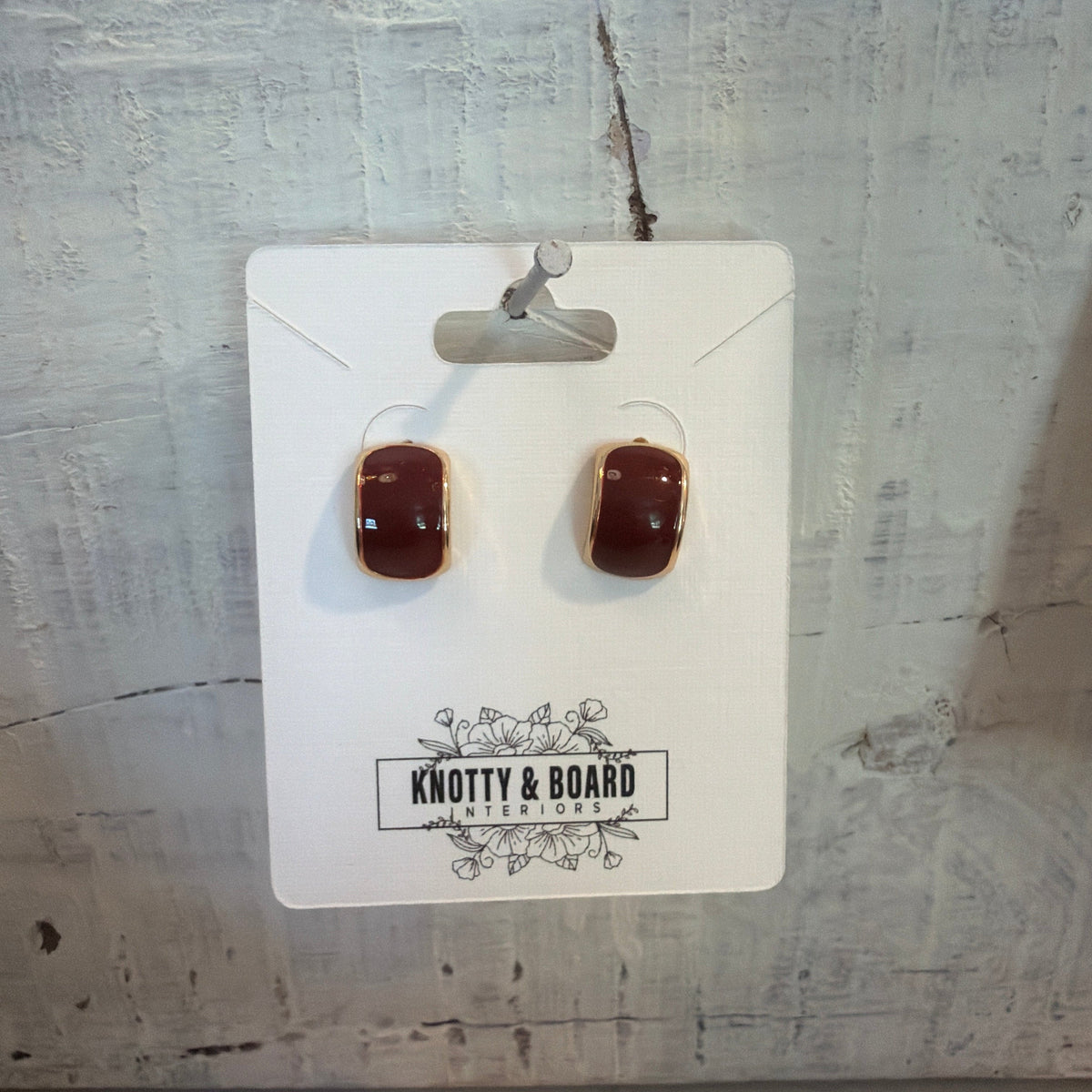 Geometric Vintage Red Drop Earrings