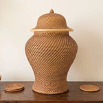 Wicker Polyresin Ginger Jar, 12 in. 2