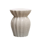 Sculpted Stoneware Stool/Side Table, 15D x 18H 1