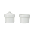 White Stoneware Stackable Pinch Pots w/ Lid, 3