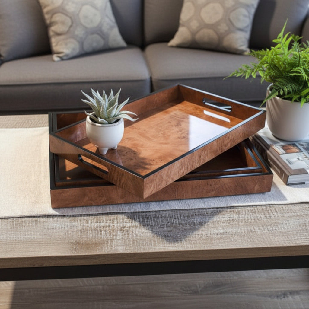 Burl Wood Grain Tray Medium