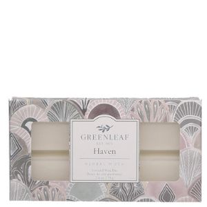 Greenleaf Scented Wax Bar, Haven in soft neutral tones with decorative packaging, perfect for adding cozy decor and fragrance to any room from Knotty and Board.