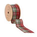 Wired 2.5 in. Traditional Plaid Ribbon, Red and Green, 10 Yd. 2