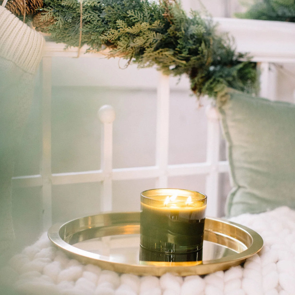 Thymes Green 3-Wick Candle, 17 oz., Frasier Fir