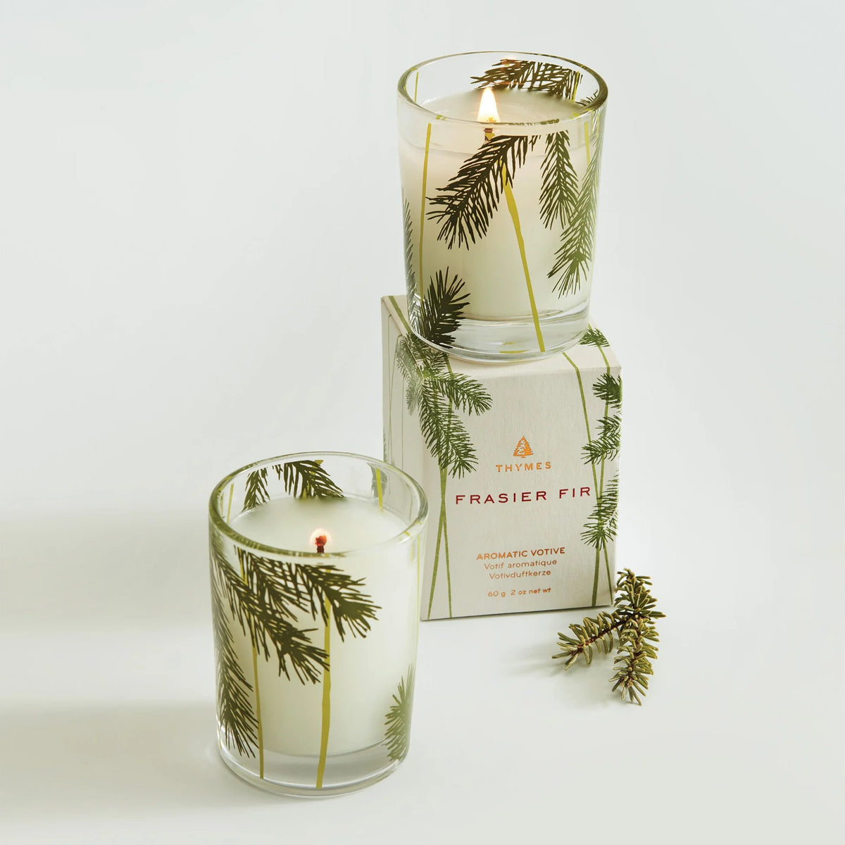 Thymes Pine Needle Design Votive Candle, Frasier Fir 2.0 oz