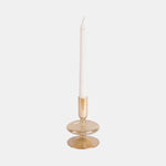 Vintage Luster Glass Taper Candle Holder, Gold, 5 in. 2